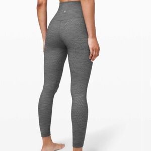 Lululemon align pant II 25” W5CFGS Mini Heathered Herringbone Black White size 6